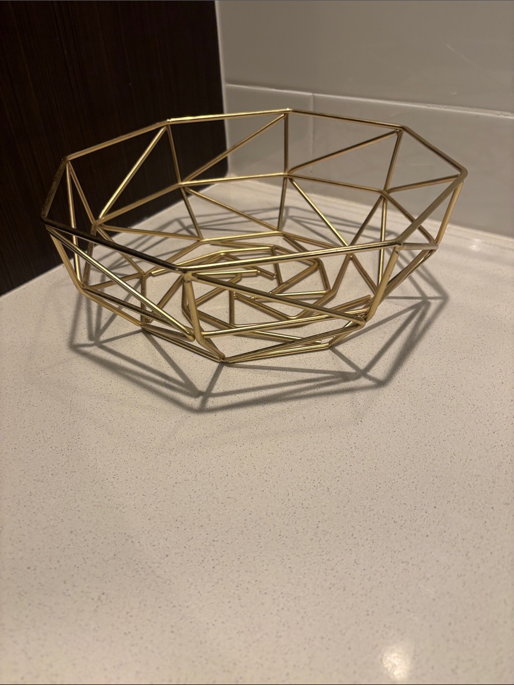 Geometric Wire Fruit Bowl - Gold